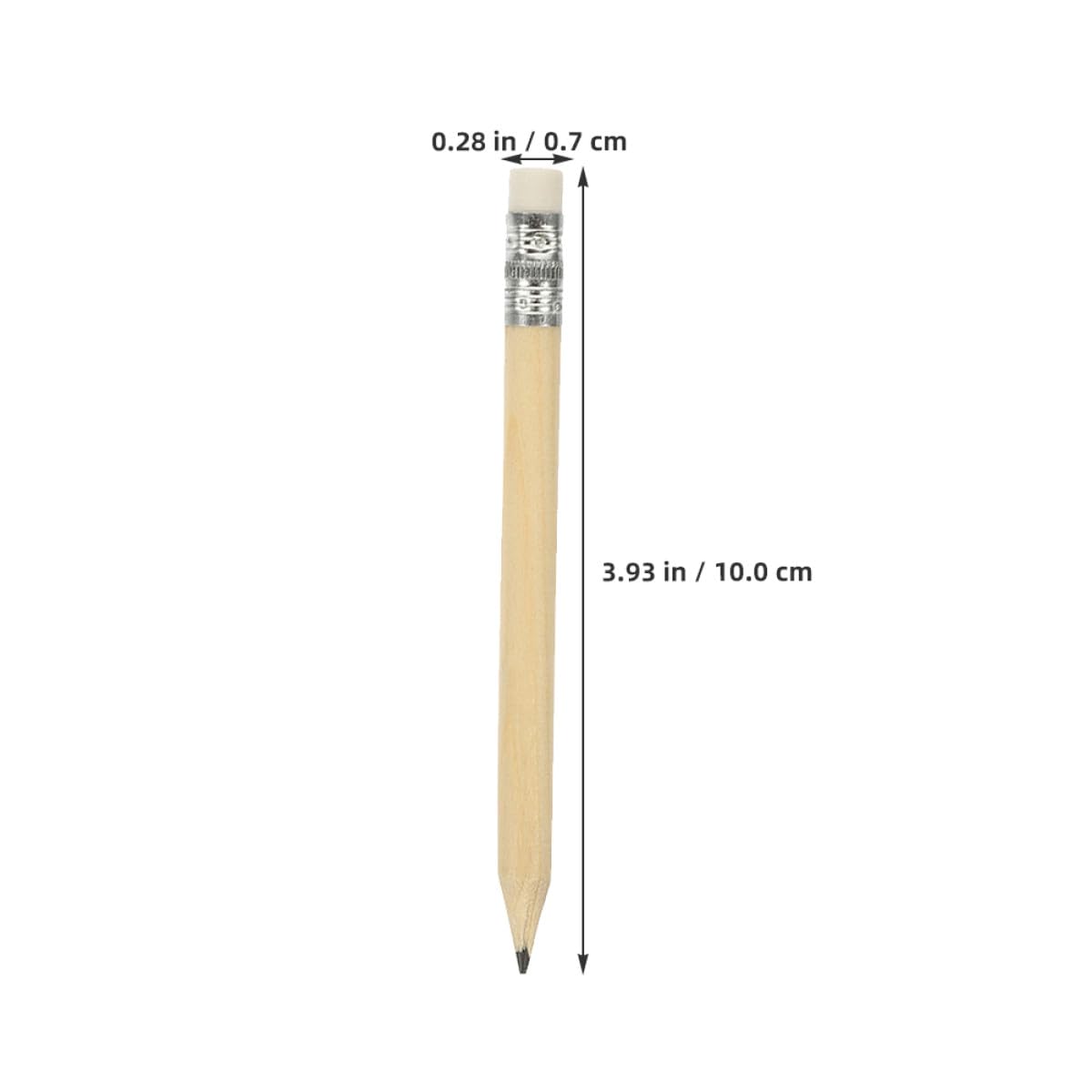 Operitacx Crayons Courts en Bois 10 Cm avec Gomme Intégrée, Mini Crayons Ronds Naturels pour Marquage Golf, Camping et Fournitures Scolaires Garçon et Filles Primaire