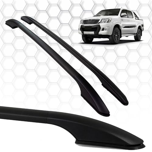 for Toyota Hilux 2006-2015 Custom Fit Roof Rack Side Rails - 165 LBS Load Capacity, Durable Aluminum Construction Black Color