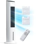 Pro Breeze OmniAir 5 L Raffrescatore Evaporativo e Ventilatore a Torre Portatile, 3 velocità, telecomando, oscillazione automatica 75°, timer – raffrescatore d’aria