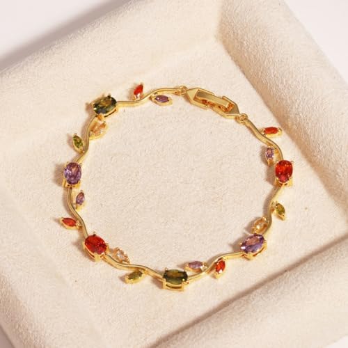 Image of Shining Diva Fashion Tulip Bracelet for Women, Floral Crystal, Anti Tarnish Jewellery Stylish Bracelet Gifts for Girls