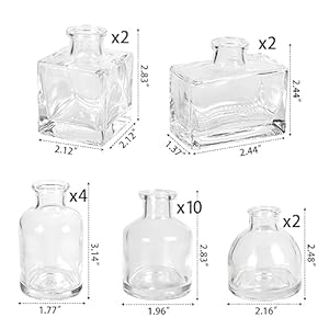 Small Mini Flower Vases - Set of 20 Clear Glass Bud Vases - Vintage Rustic Centerpieces for Weddings, Events & Home Décor - Premium Quality, Timeless Designs Small Mini Flower Vases Set of 20 Clear Glass Bud Vases Vintage Rustic Centerpieces for Weddings Events Home Decor Premium Quality Timeless Designs