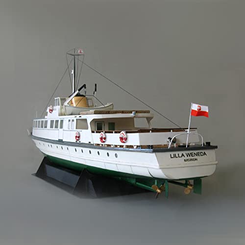 MOUDOAUER 1/100 Polish Baltic Fleet Coastal Ferry Lilla Weneda Ship Paper Model Set Ship Paper Model Handmade Model (Unassembled Kit) Mini Model Collection - Thumbnail 2