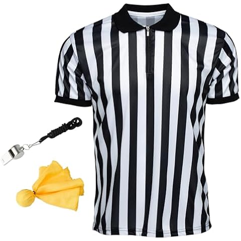 Murray Sporting Goods Men's Referee Shirt Collared Bundle Kit - Referee Shirt, Flag & Whistle Halloween Costume (Medium) Cover