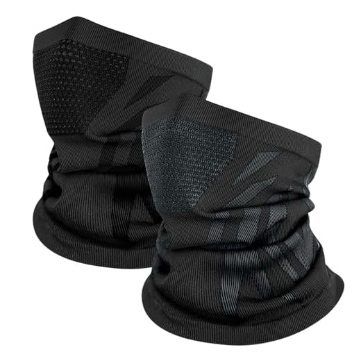 Kiiwah 2 Pcs Braga Cuello Hombre y Mujeres, Pasamontañas Anti Viento Transpirable Elástica Calentador de Cuello para Actividades Diarias Deportes Ciclismo Correr Esquiar