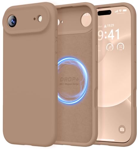 Image of LOVE 3000 Designed for iPhone Air Case, Premium Silicone [Compatible with Magsafe][Soft Anti-Scratch Microfiber Lining] Shockproof Protective Phone Case for Men Women 6.5 inch, Light Brown