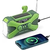 2022 10000mAh Kurbelradio Notfallradio mit Kurbel,Solar Radio FM/AM/NOAA Dynamo Radio mit 3 Modi Taschenlampe, Leselampe,SOS Alarm,Wasserdicht für Camping, Reisen, Outdoor