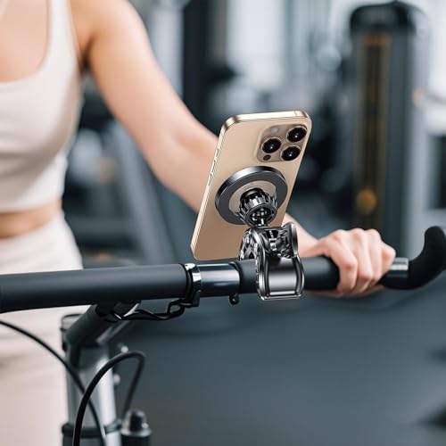 Coolpow Gym Magnetic Phone Holder Mount for MagSafe【Strong Magnets】 Stroller Phone Holder Adjustable Stand Clamp, with Gym Equipment, Stroller, Shopping Cart, Treadmill for iPhone 17 Pro Max 16 15 14 - Thumbnail 7