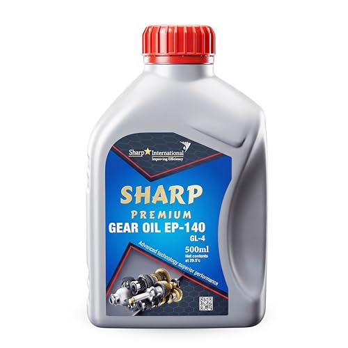 Image of Sharp Premium Gear Oil EP-140 GL-4 Heavy Duty Gearbox & Differential Oil | High Performance Gear Lubricant for Trucks, Commercial Vehicles & Machinery | Anti-Wear & Rust Protection, 500 ml