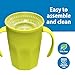 Dr. Brown's Milestones Cheers 360 Spoutless Transition Cup with Handles, Travel Friendly and Leak Free Sippy for Babies and Toddlers, Green, BPA-Free, 7 oz/200 mL, 6m+
