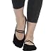Yoga Socks Non Slip Grips Socks for Pilates Barre Ballet Low Cut Cotton Women Non Skid Toe Shoes Black, by SCIROKKO