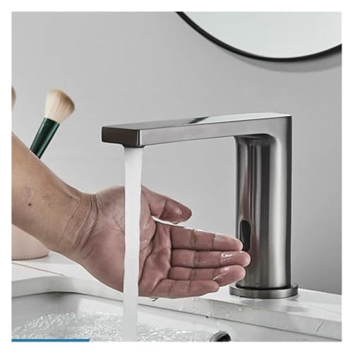 Robinet de lavabo tactile noir mitigeur d'évier pour eau chaude et froide de salle de bains haut