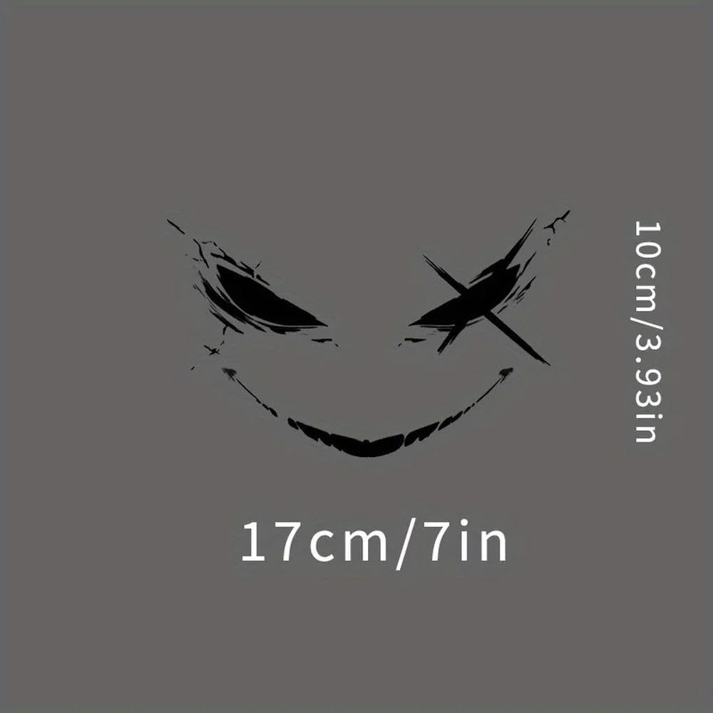 Auto Accessory Unique Spooky Grin Sticker, Suitable for Car Travel Luggage Cosmetic Cases Wall Art Scrapbooks(Black) image 4