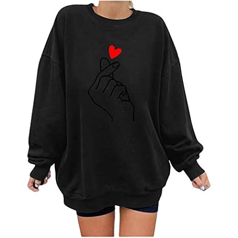 VEMOW Blusa Mujer Manga Larga Estampado Retro Cover