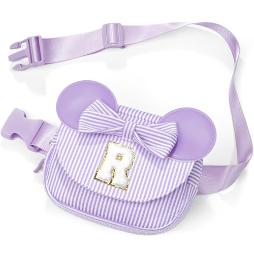 Image of Initial Belt Bag, Small Crossbody Bags for Girls, Gifts for Teen Girls Kids, Girl Friend Bridesmaid Birthday Gift for Kids Daughter Sister Teen Girl Gifts Trendy Stuff Fanny Pack Purple R