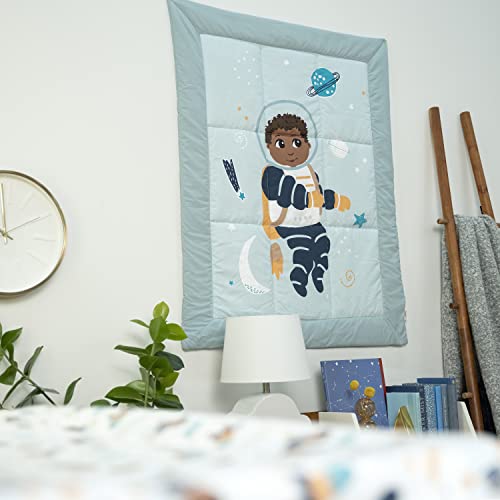 Image of Little Muffincakes Ashton Toddler Quilted Blanket, Astronaut in Space Print, 42.0 inch x 34.0 inch, 18 Months & up, Blue