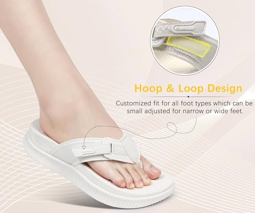 Image of KuaiLu Womens Orthotic Cushion Flip Flops Sandals With Arch Support Footbed | Sport Recovery Walking Slides For Women - Adjustable Platform Slip On Indoor Outdoor For Summer Casual