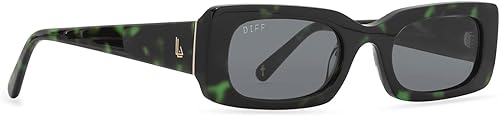 Miniatura 3 de Lauren London x DIFF Eyewear Lotus Locs - Lentes de sol cuadrados de diseño para mujer 100 UVAUVB ámbar (Amber Tortoise), Negro, Esmeralda tortuga,