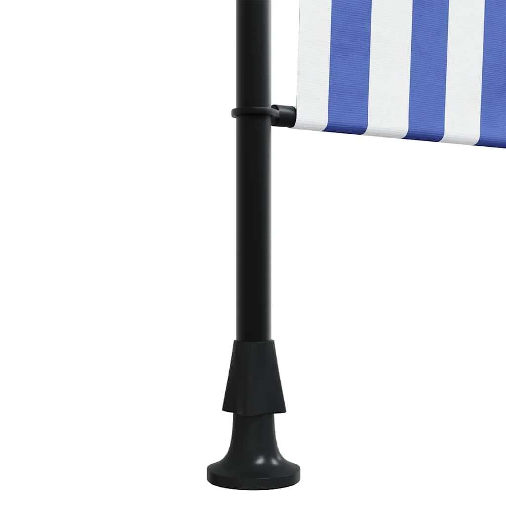 Store Vertical Exterieur avec manivelle sans perçage, Store Enrouleur sans Percage Exterieur, Extensible & Opaque, Paravent de Balcon, Coupe-Vent, Bleu et Blanc 100x270 cm Tissu Acier