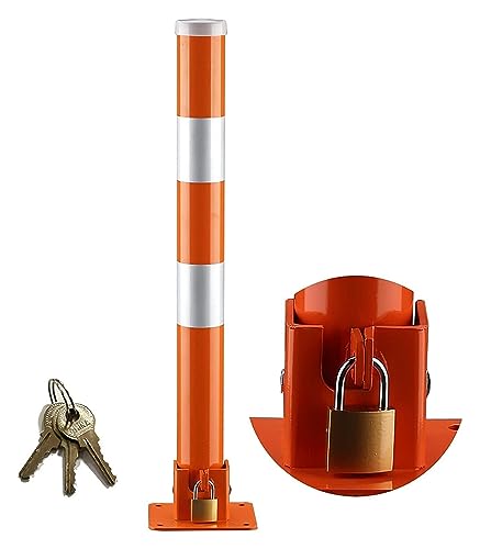 Borne de sécurité pliable pour parking et garage avec 4 boulons
