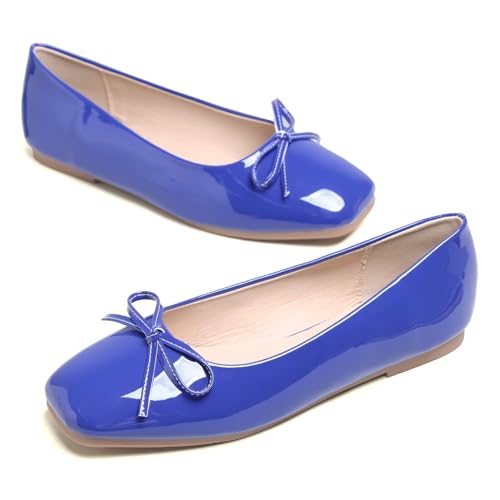 Image of Dear Time Women's Casual Foldable Ballet Flats Square Toe Ballerina Flats Shoes Comfortable