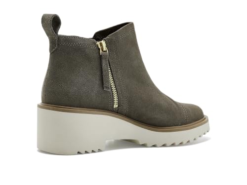 Image of TOMS Women's Maude Wedge Boot, Leather Upper, OrthoLite Insole, Side Zip, Lightweight