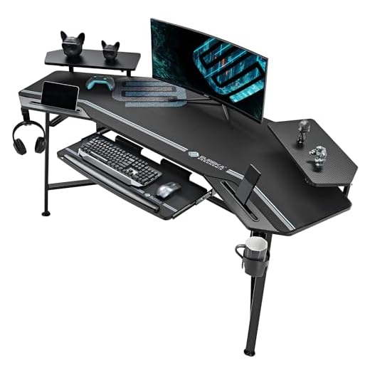 EUREKA ERGONOMIC Gaming Tisch mit LED
