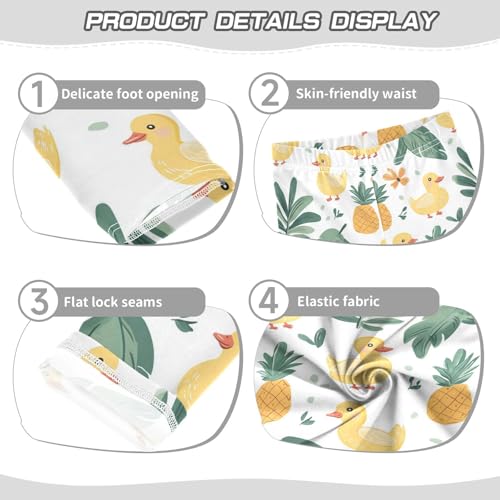Cute Ducks Girls' Leggings Toddler Doodles Pineapple Kids Yoga Pants Dance Active Tights 4T3