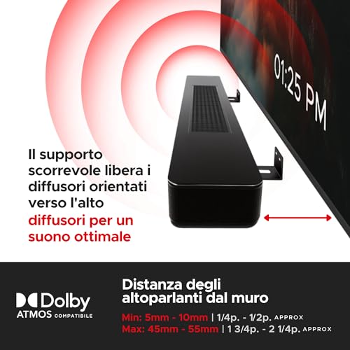 Soundbar Smart 300 500 550 600 700 900 Ultra, Supporto da Parete Regolabile per TV Speaker, Nero, Compatibile con Bose 300/500/550/600/700/900/Ultra/Smart Sound Bar, Supporto per Montaggio Sotto la TV - 6