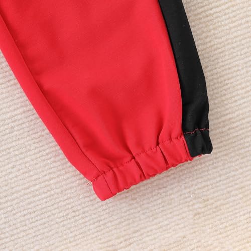 Image of Boys Clothes 2pcs Tween Boy Color Block Hoodie + Pants Little Boys Fall Winter Outfits Set, 4-12 Years