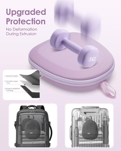 Image of Headphone Case Hard Shell Super-Slim for Sony /JBL /Bose /Soundcore Anker /BERIBES KVIDIO TOZO JLab Over-Ear Headphones Universal Portable Travel Organizer Bag (Purple)