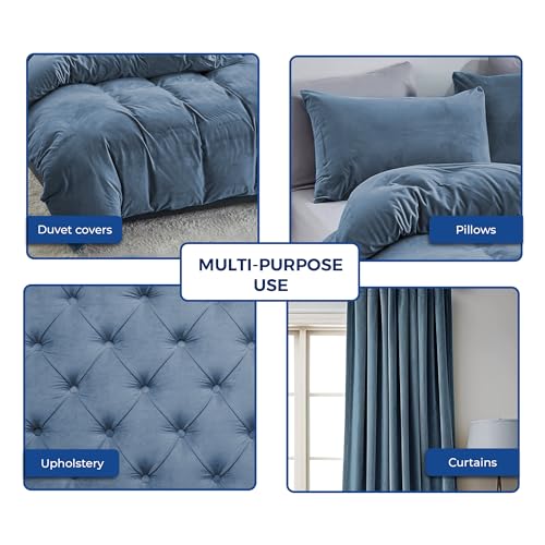 Greaton VF-SLATEBLUE-1Y 58-Inch Wide Premium Velvet Material Fabric For Drapery, Upholstery thumb #1