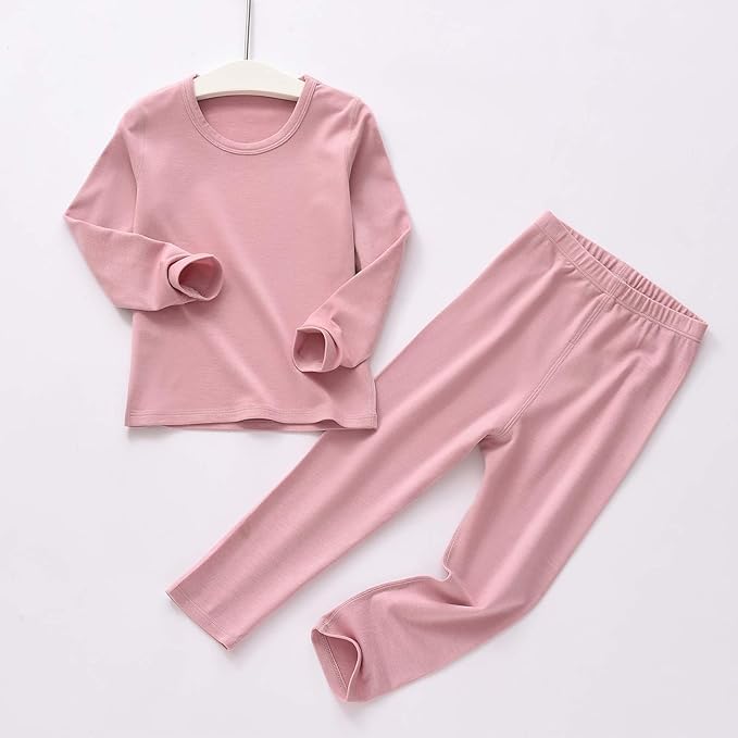 Image of KidsThermal Set | Soft Cotton Blend Full Sleeves Top & Bottom Nightwear | Warm Innerwear Suit for Boys & Girls in Multicolour