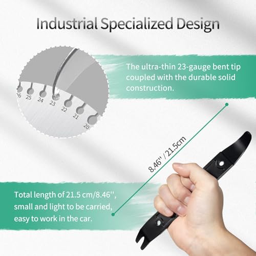 Image of 1PCS 4140 Steel Pay Bar Tool,Multi-Function Trim Removal Tool | Black Durable Panel Removal Tool,for Compact Panel,Auto Trim Interior,Sheet Metal,Fasteners & Bumper Retainer Clips