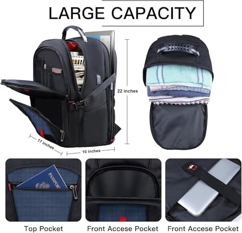Image of ANTERK Laptop Backpack, 18.4 Inch Laptop Backpacks for Men Women, 55L Anti Theft Water Resistant College Bussiness TSA Airline Approved Work Computer Backpack, Blue