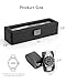 Vlando 6-Slot Watch Case for Men, Watch Box with Glass Lid, Lockable Watch Holder, Business Textured Leather Organizer Display Case, Soft Pillow, Gifts for Fathers, Dad, Husband - Black