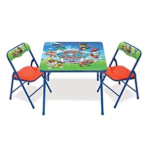 Paw Patrol Activity Table Sets – Folding Childrens Table & Chair Set – Includes 2 Kid Chairs with Non Skid Rubber Feet…
