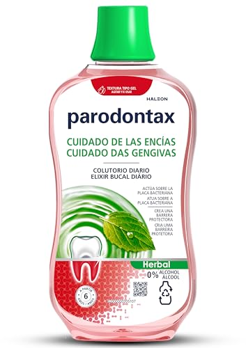 Parodontax, Herbal, Enjuague Bucal para Sangrado de Encías, Uso Diario, Encías Sanas y Aliento Fresco, Sin Alcohol, 500 ml