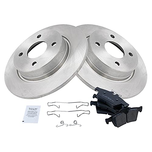 Image of TRQ Rear Brake Pad and Rotor Set Ceramic Solid Rotors | For 2018-2019 Ford EcoSport