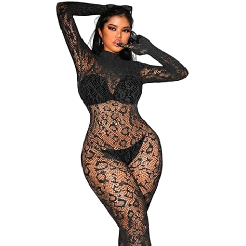 EHSUYAB Sexy Lace Leopard Jumpsuit for Parties Cover