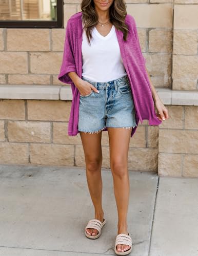 Image of Yekaty Lightweight Cardigans for Women Casual Summer Short Sleeve Cardigan Open Front Beach Coverups 2026