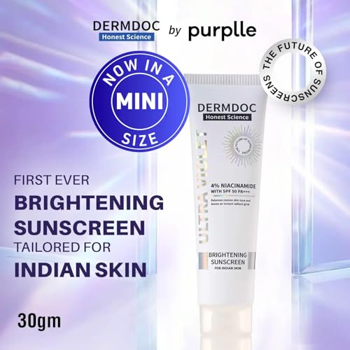 DERMDOC 4% Niacinamide Ultra Violet Brightening Sunscreen (30 gm) | PA+++ | Sunblock I Sunscreen for Oily Skin I UV Protection - Image 2