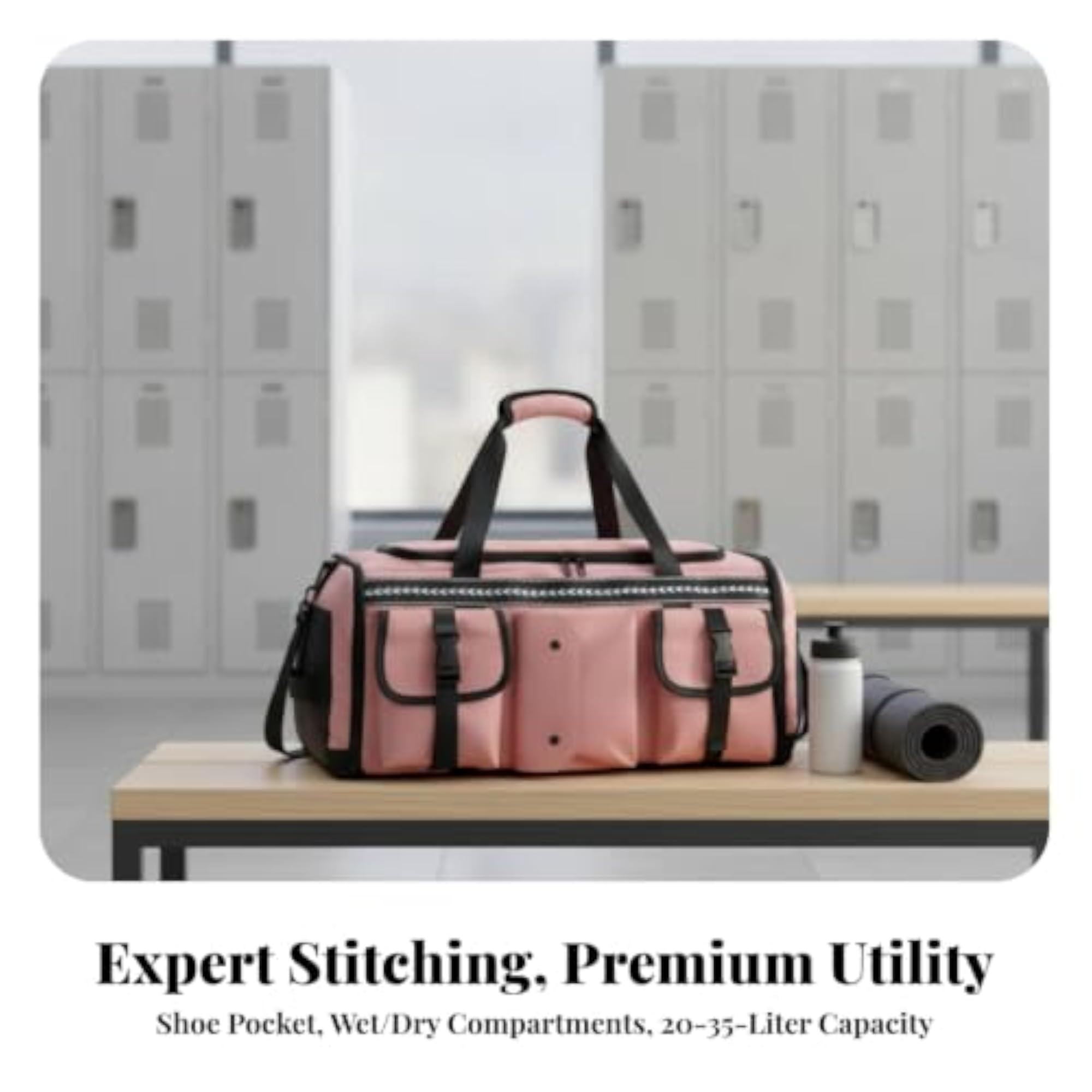 Large-Capacity Duffel Bag with Shoe Compartment, Water-Resistant Travel Bag