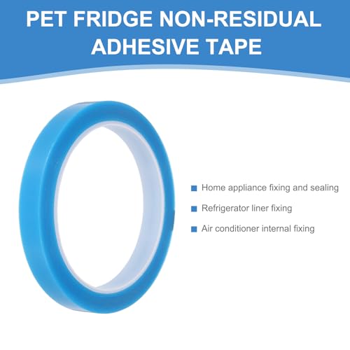 Image of PATIKIL 12mm x 50m Refrigerator Tape PET Fridge Non-Residual Adhesive Tape for Fixing Drawer Refrigerator Air Conditioner Printer Sky Blue