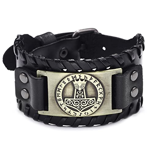 Ajustable ceinture chaîne de poignet homme en cuir véritable pour style celte