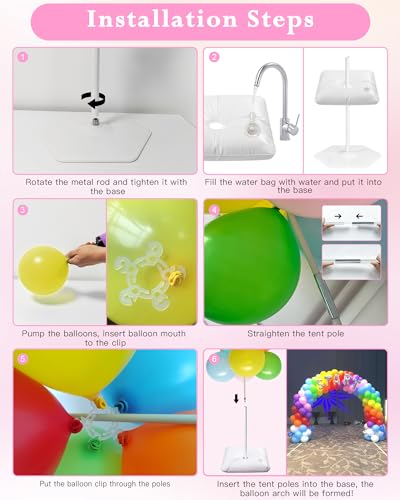 image for YALLOVE 21ft Balloon Arch Stand Kit, Free Combination in Width and Hei