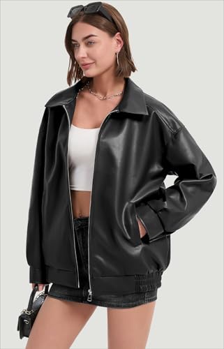 VILIGO Oversized Faux Leather Bomber