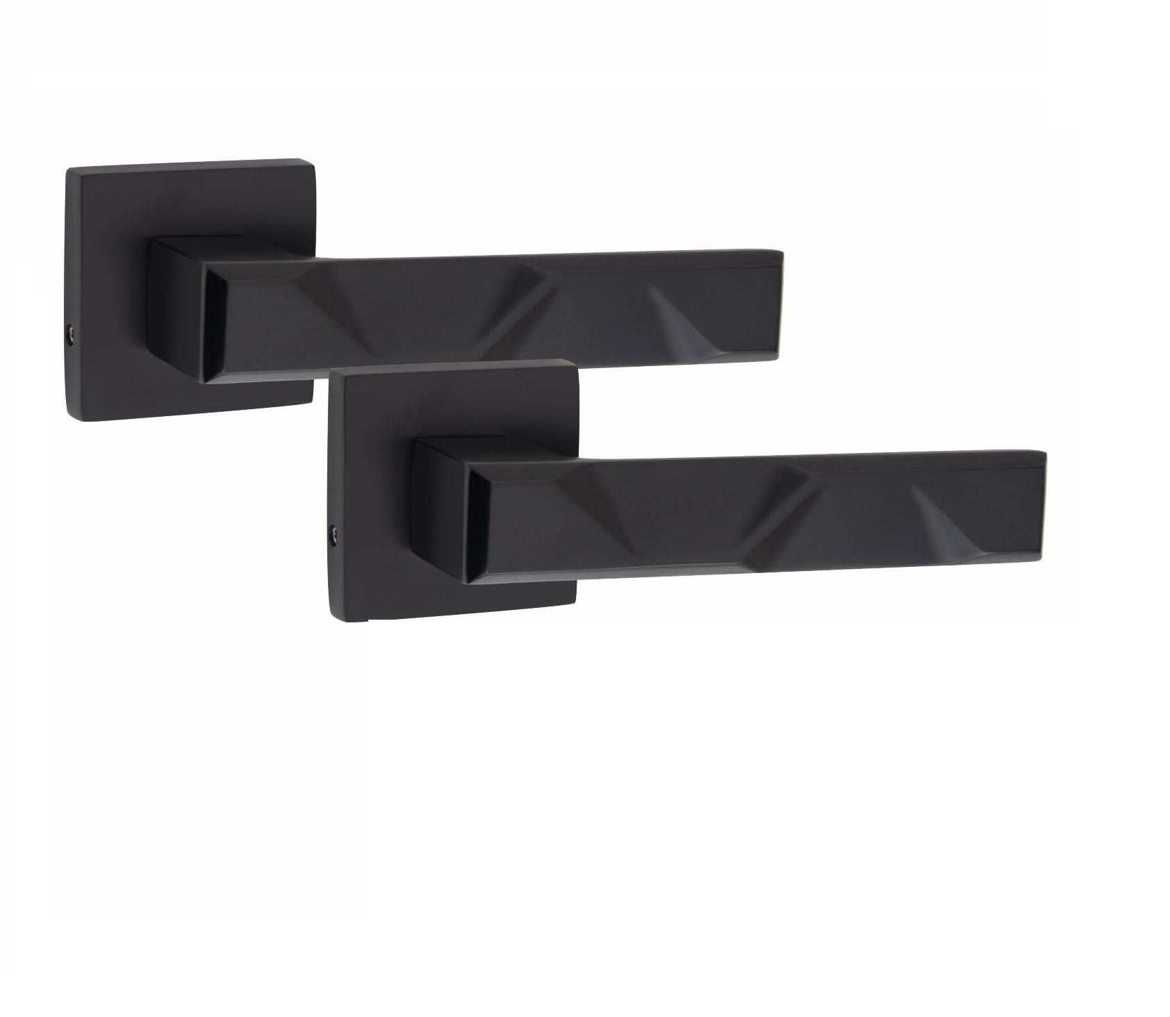 1 Pair Modern Nova Design Matt Black Premium Internal Door Handles Square RoseGolden Grace from B&Q