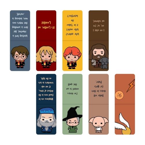 Image of Dia & Tia - Elegant & Durable Themed Magnetic Bookmarks Set � Nature, Fantasy, Inspirational Quotes, and More Best Gift for Book Lovers, Students (Harry Potter - A, Large - 5x15 cm)