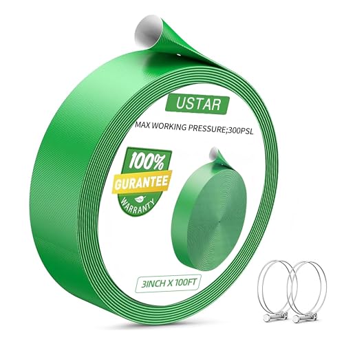 USTAR 3 x 100Ft Pool Backwash Hose: Pool Drain Hose Sump Pump Hose with Heavy-Duty 3-Layer Lightweight Kink-Resistant for Pool Drain Irrigation