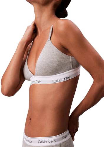 Calvin Klein Soutien-Gorge Triangle Femme Lightly Lined avec Basque Élastique, Gris (Grey Heather), XS